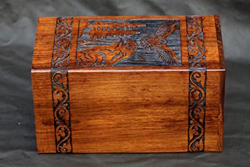 Rosewood Urn for Human Ashes - Eagle Hand-Crafted