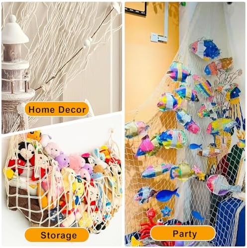 2PCS Fish Net Decorations Ocean Themed Wall Hanging