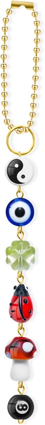 Evil Eye Car Hanging Charm with Lucky Symbols