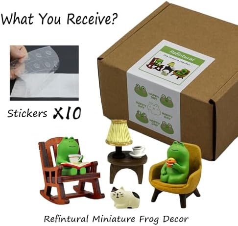 Miniature Frog Figurines Set Cute Decor for Desk and Home