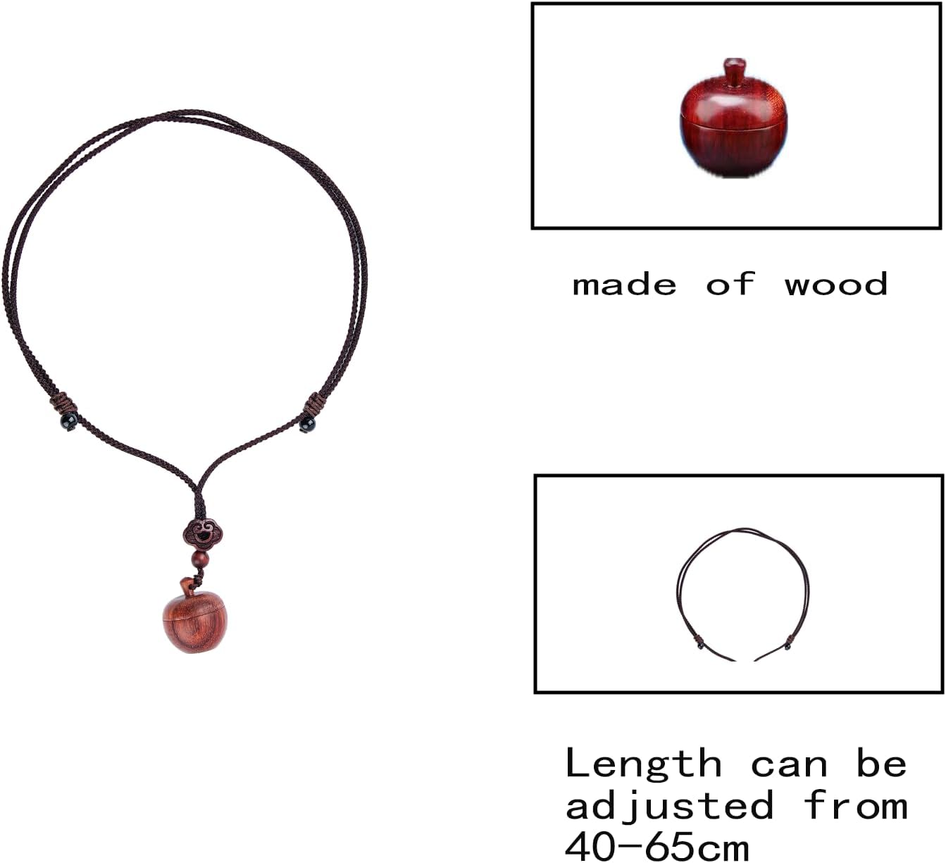 Small Wooden Ashes Pendant - Memorial Necklace for Men Women