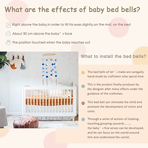 AONTUS Baby Crib Mobiles Wooden Wool Beads for Boys Girls Bed Room Decor