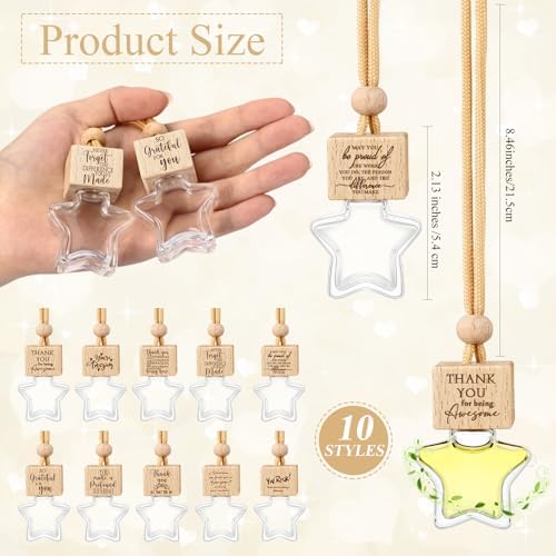 20 Pcs Star Shaped Car Diffuser Glass Hanging Bottle