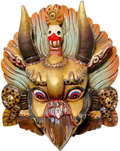 Himalayan Craft Garuda Wall Sculpture Hand Carved Wooden Mask