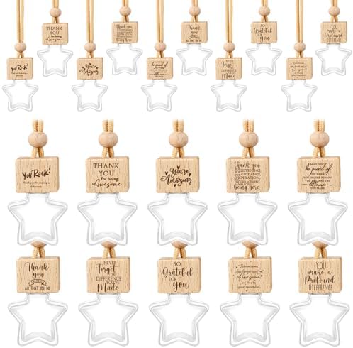 20 Pcs Star Shaped Car Diffuser Glass Hanging Bottle