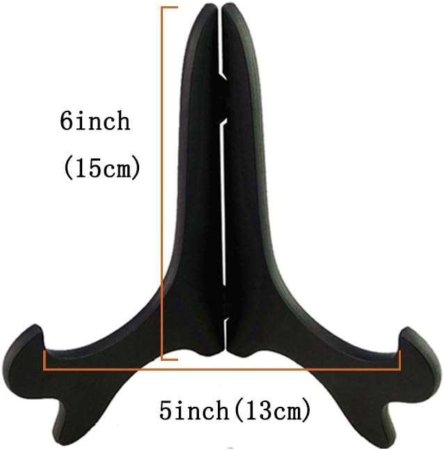 Artliving Black 6 Inch Wood-Like Plastic Easel Display Stand Set of 4