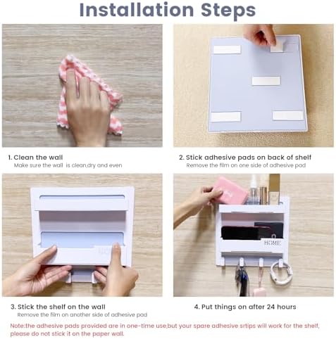 Floating Shelf Organizer for Bedroom Storage and Room Decor