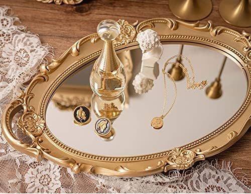 Sooyee Gold Mirror Tray for Vanity and Coffee Table