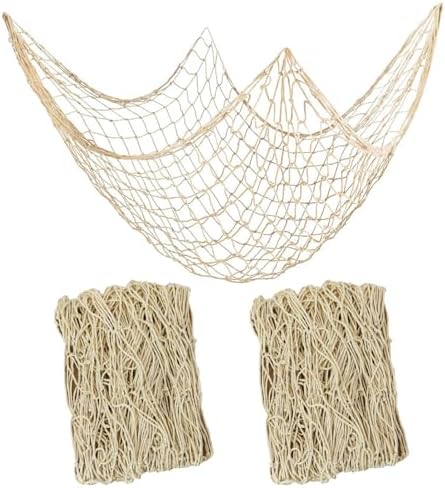 2PCS Fish Net Decorations Ocean Themed Wall Hanging