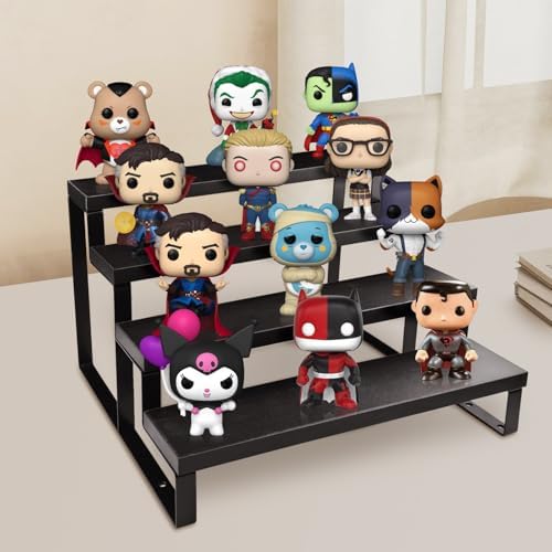 Wooden Display Riser Stand 4 Tier Cologne and Perfume Organizer Black