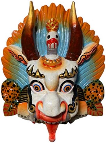 Himalayan Craft Wall Sculpture Snake Eater God Cheppu Wooden Mask