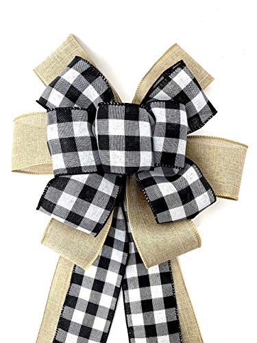 Country Buffalo Plaid Wreath Bow Gift Decor