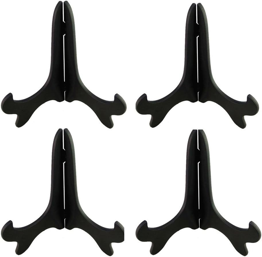 Artliving Black 6 Inch Wood-Like Plastic Easel Display Stand Set of 4