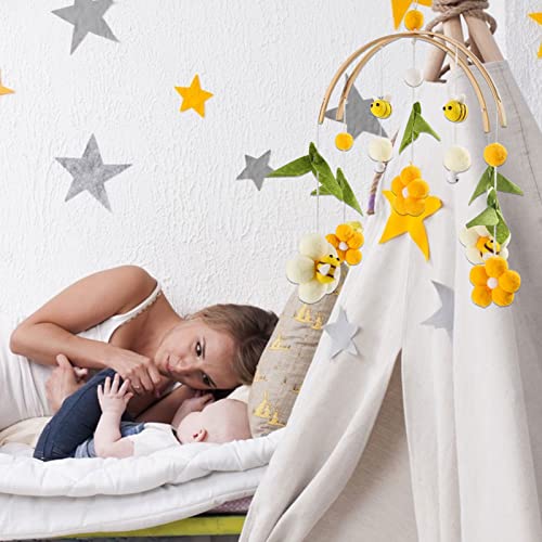 Handmade Wooden Crib Mobile with Bees