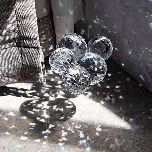 Clear Crystal Ball Suncatcher 20Pcs 40mm Feng Shui Decoration