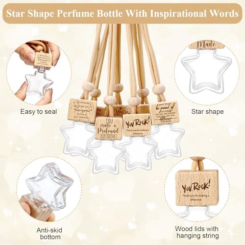 20 Pcs Star Shaped Car Diffuser Glass Hanging Bottle