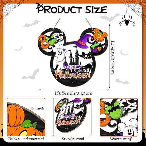 Happy Halloween Door Sign Mouse Shape Decor