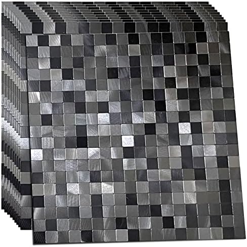 XUANINY 10-Piece Self-Adhesive Metal Backsplash