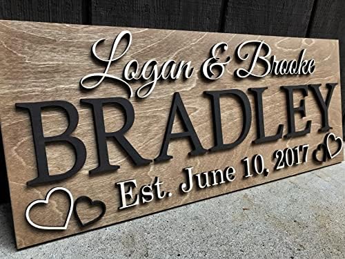 Personalized Wooden Last Name Sign for Wedding or Anniversary