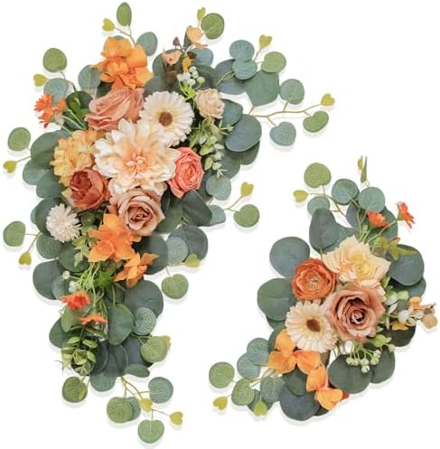 Artificial Wedding Arch Flowers Set of 2 Orange