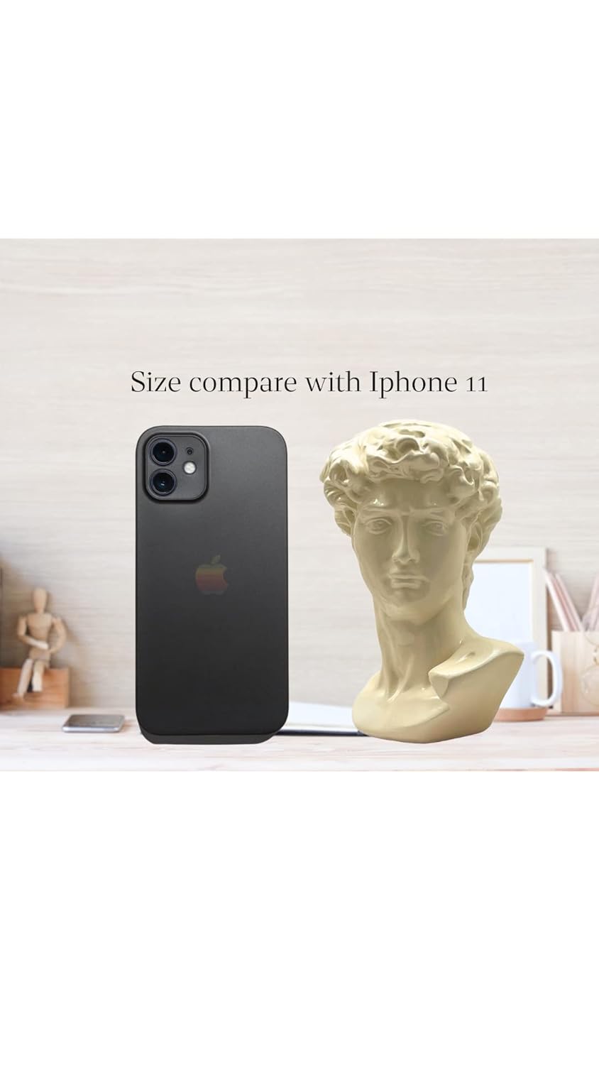 Bust Head of David Sculpture Handmade Ceramic Art 15cm Minimalist Home Decor