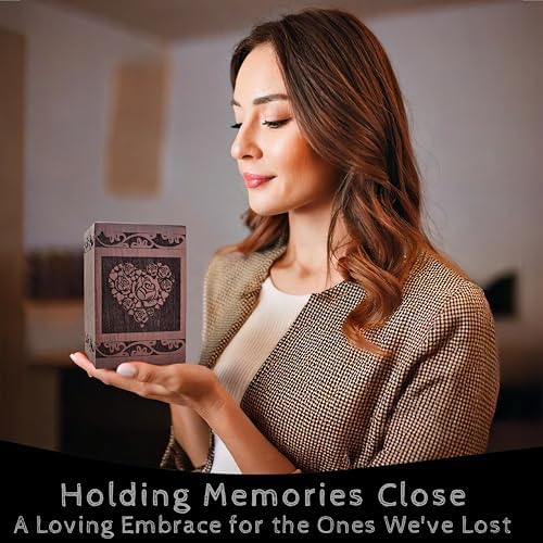 Heart Cremation Urn for Women - Decorative Ashes Urn Keepsake Urn for Human Remains