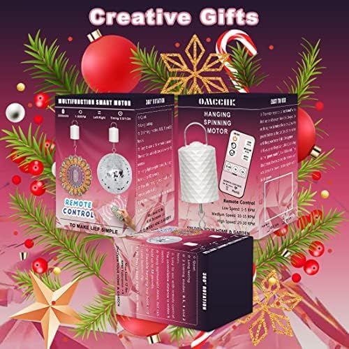 Disco Ball Motor with Remote Control 3 Speeds and 2 Directions for Wind Chimes and Decor