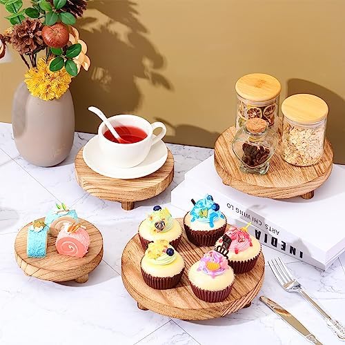 Geetery 4 Pcs Wooden Risers Display Stand Decor