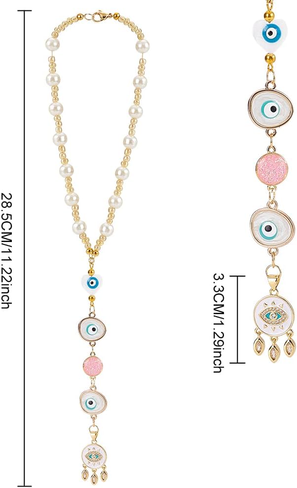 Evil Eye Car Charm Heart Shaped Pendant Decor