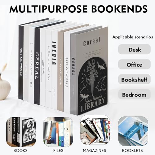 Personalized Dragon Book Ends 2 Pcs Custom Metal Bookends for Home Office