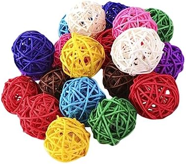 100pcs Colorful Rattan Decorative Balls for Christmas Party Wedding Home and Nursery Decor