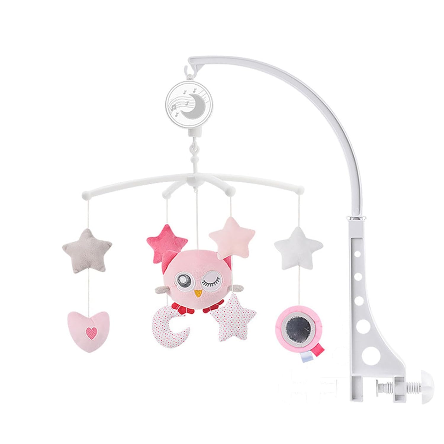 Portable Plush Baby Mobile with Music Box for 0-1 Year Olds