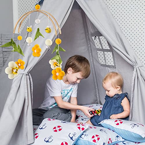 Handmade Wooden Crib Mobile with Bees