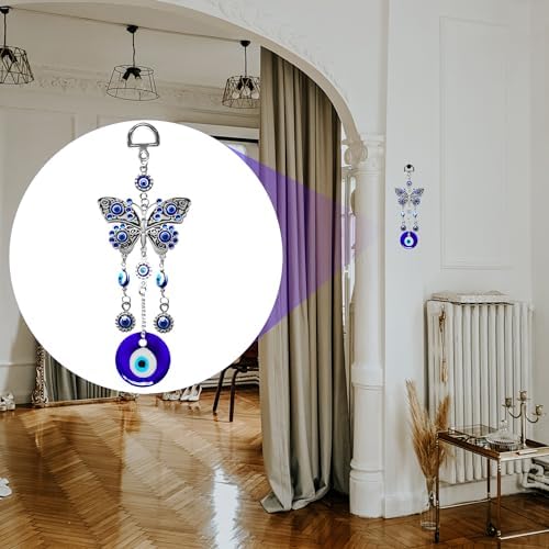 Blue Evil Eye Butterfly Wall Hanging Decor