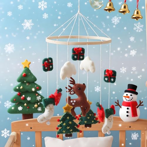 Handmade Felt Christmas Crib Mobile for Baby Room