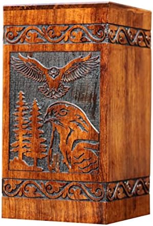 Rosewood Urn for Human Ashes - Eagle Hand-Crafted