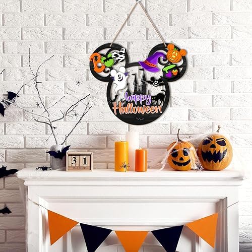 Happy Halloween Door Sign Mouse Shape Decor