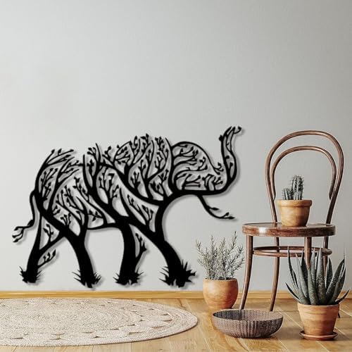 Cadeali Gold Elephant Metal Wall Art Decor