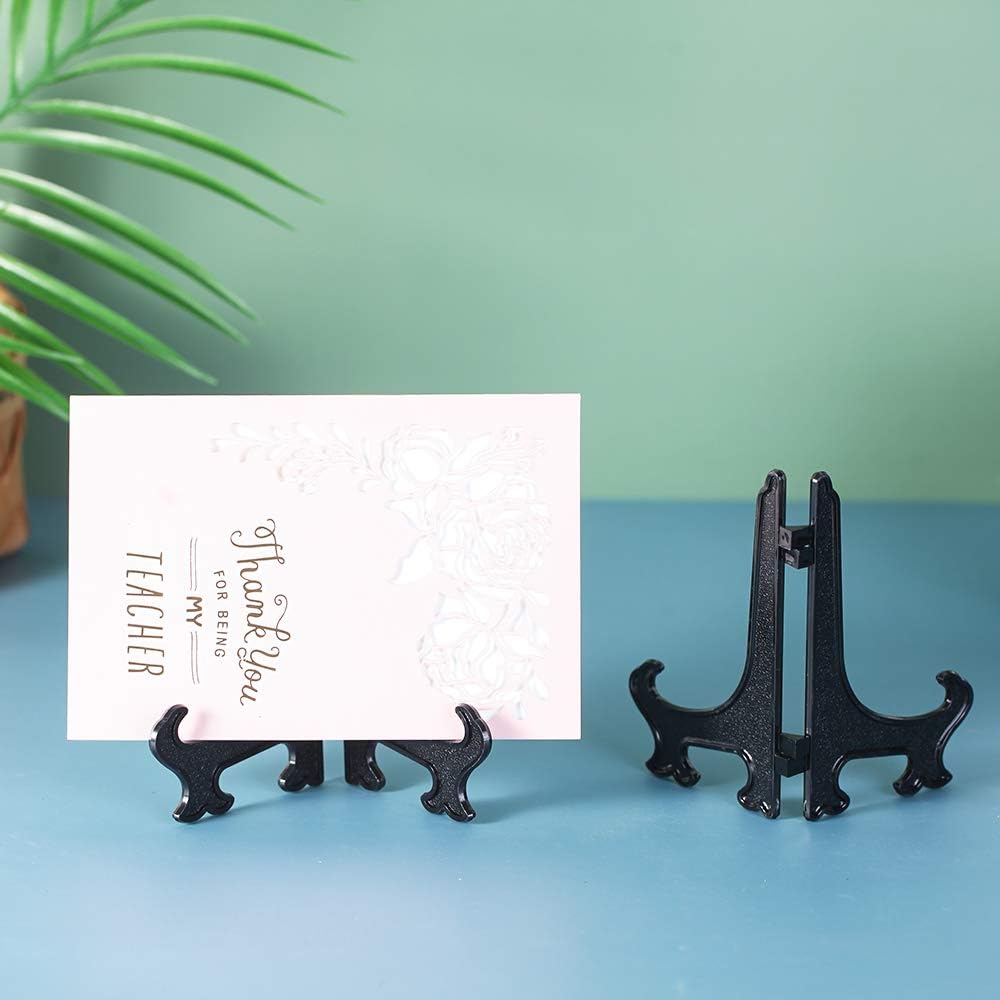 Artliving 5 Inch Black 12pcs Set Plastic Easels Display Stands 1