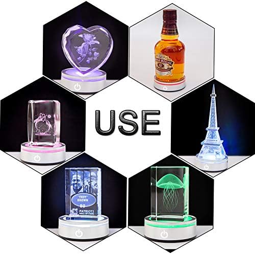 IFOLAINA LED Lighted Display Pedestal USB Battery Operated Flat Top