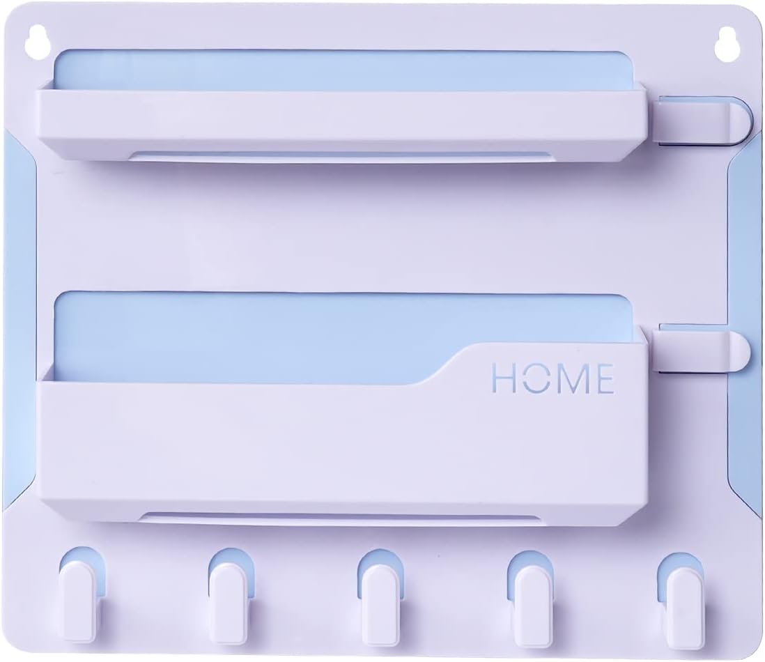 Jumeihui Wall Mount Bedside Shelf Organizer with Hooks and Cable Clips