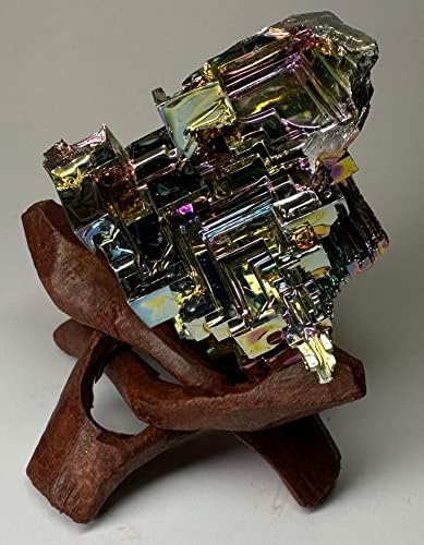 Wood Tripod Stand with Stained Abalone Shell and Smudge Crystal Ball