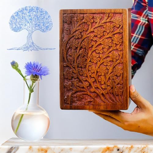 Premium Rosewood Decorative Hand Carved Wooden Urn X-Large 235 x 185 x 13cm