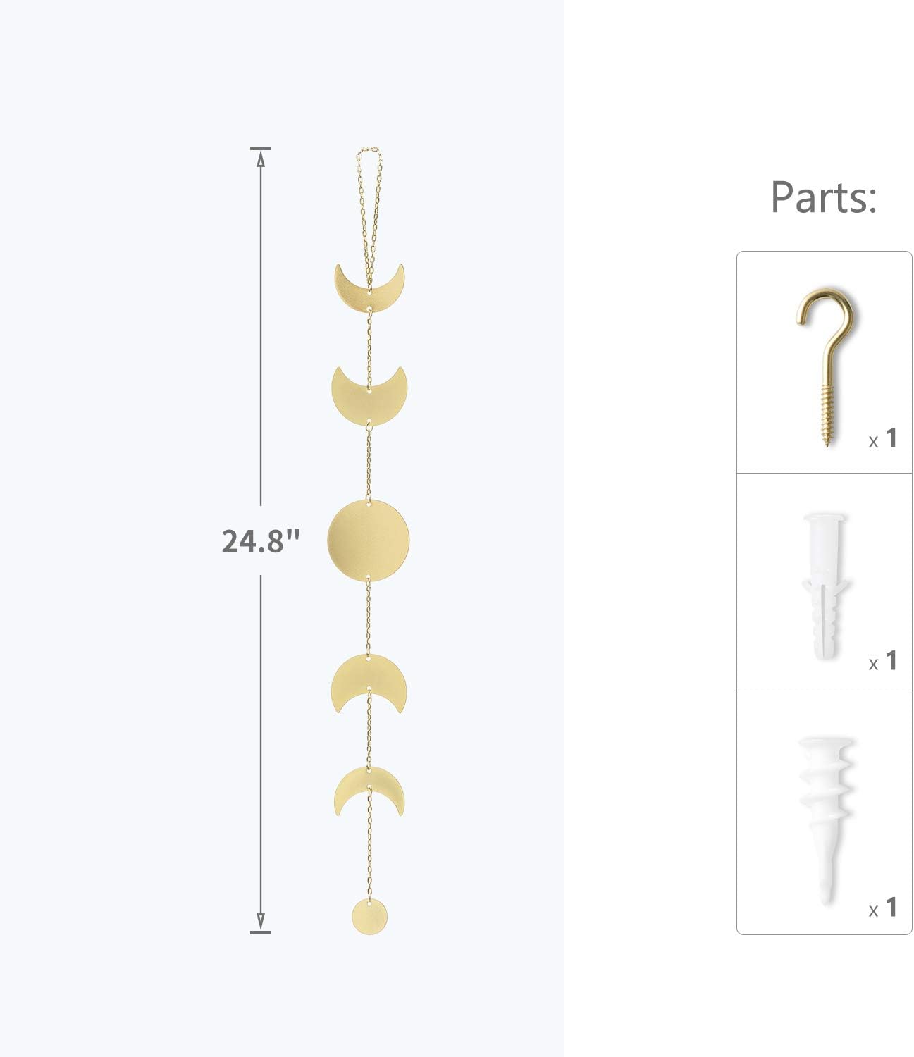 Mkono Gold Moon Phase Wall Hanging Decor
