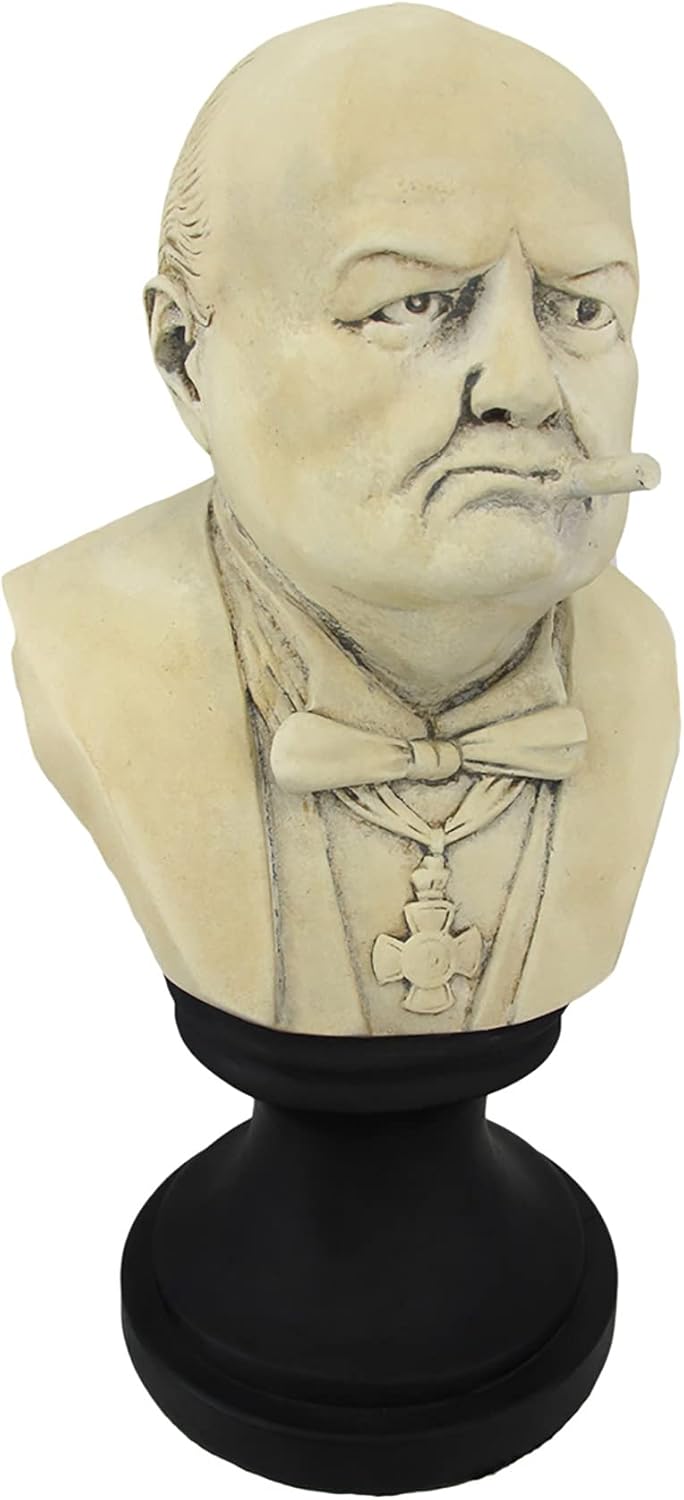 Things2Die4 Molded Plaster Churchill Cigar Bust Statue