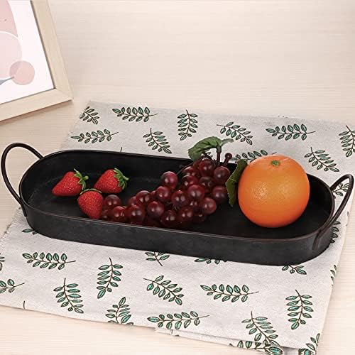 Hipiwe Rustic Metal Serving Tray with Handles 1