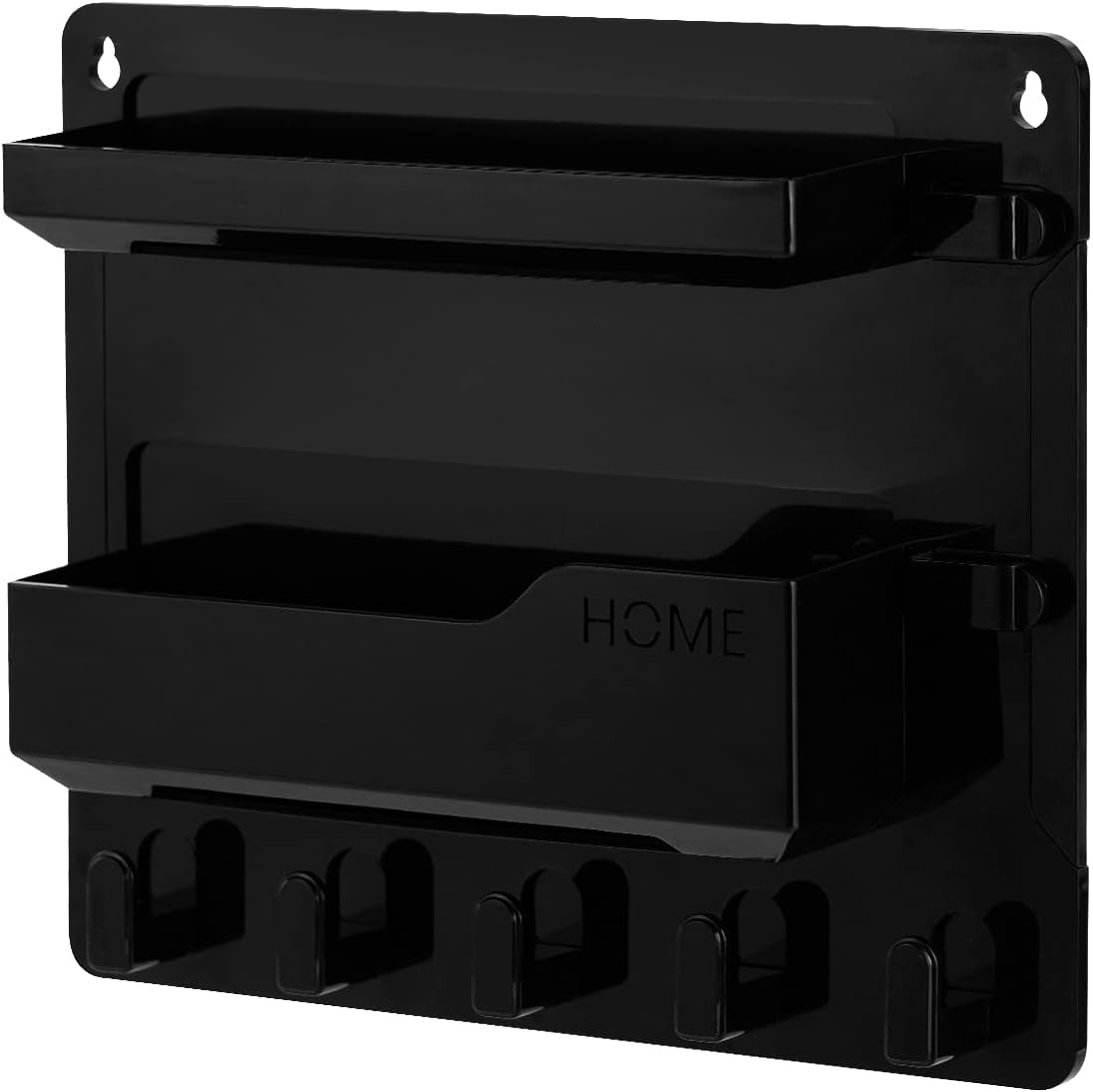 JUMEIHUI Wall Mount Shelf Organizer with Hooks and Cable Clips