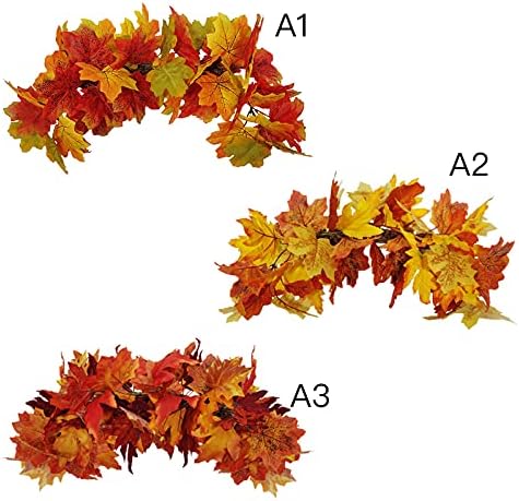 20 Inch Maple Leaf Swag Wreath for Front Door and Wall Decor