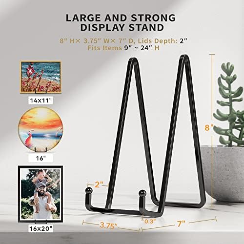 3 Pack 8 Inch Plate Stands for Display - Heavy Duty Metal Easel Holder