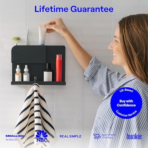 WallShelfie Floating Bedside Shelf Organizer - Black